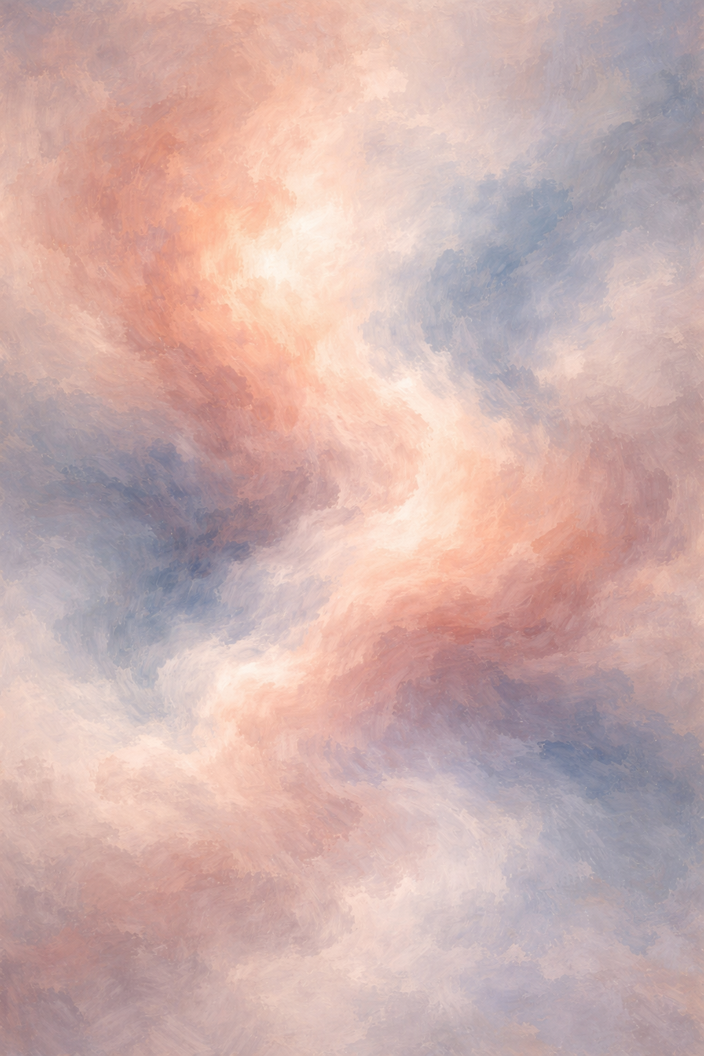 Piece No. 007: Soft abstract clouds in pink and blue — oil painting style