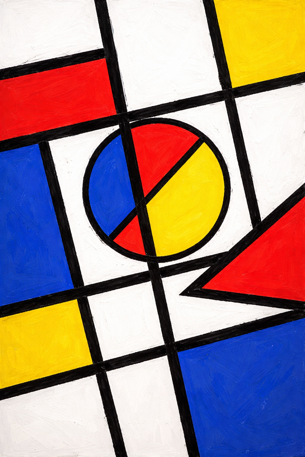 Piece No. 010: Mondrian-inspired geometric composition with primary colors